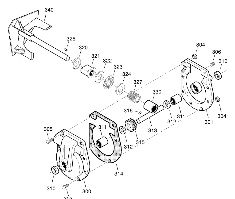 Gear Case Diagram and Parts List for 629104X89C 2001 Briggs and Stratton Snow Blower